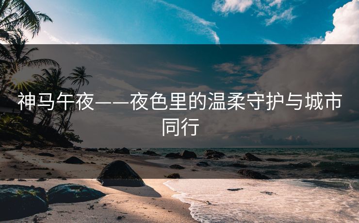 神马午夜——夜色里的温柔守护与城市同行